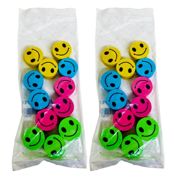 Musgrave Pencil Company Happy Face Pencil Topper Erasers, 12 Per Pack, 12 Packs