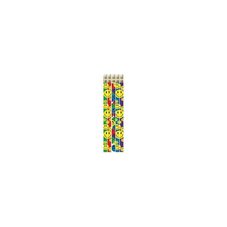 Musgrave Pencil Company Musgrave Happy Face Assorted Motivational Pencils Pack of 12 (MUS1467D)