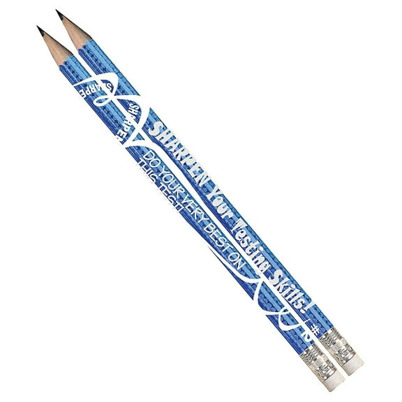Sharpen Your Testing Skills Motivational Pencils, 12/pkg
