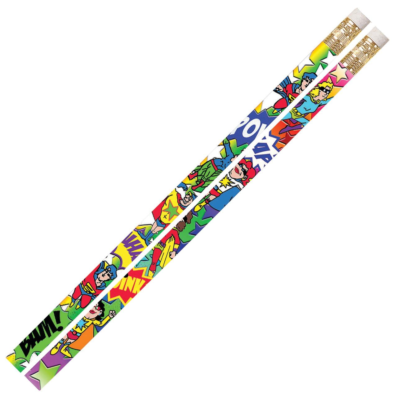 Musgrave Pencil Company Super-Duper Heroes Motivational Pencil, 12 Per Pack, 12 Packs