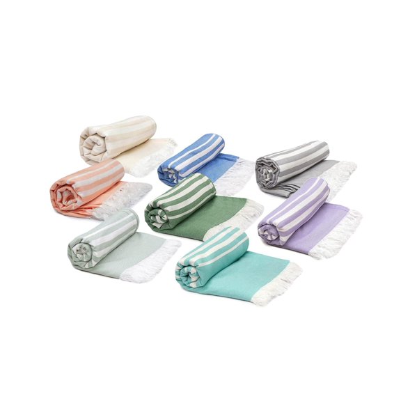 Mush 100% Bamboo Light Weight & Ultra-Compact Turkish Towel | Super Soft, Absorbent, Quick Dry, Anti-Odor Bamboo Towel (8, Assorted)
