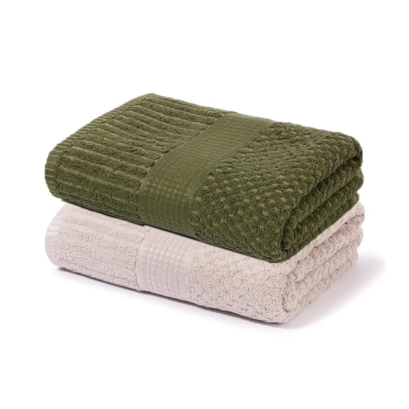 Mush Hearth & Haven Bamboo Large Size Bath Towels 900 Gsm | Bamboo Bath Towel Soft, Highly Absorbent & Quick Dry (Slate Grey & Moss Green) - Pack Of 2