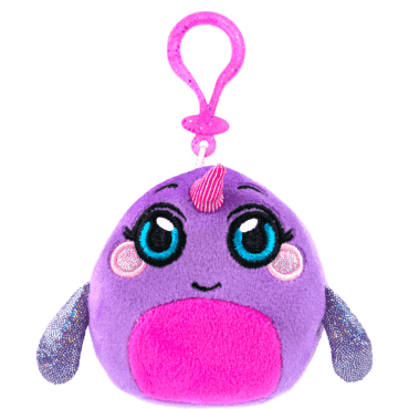 MüshMeez Narwhal Clip-On Plush – Soft Squeezable Mini Plush Keychain – Backpack Clip Collectible Toy