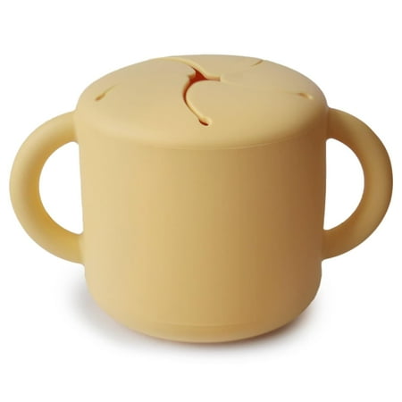 Mushie Silicone Snack Cup, Daffodil - Spill-Proof, BPA-Free Food Container for Toddler