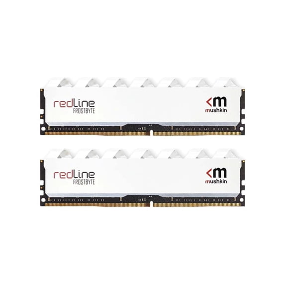 Mushkin Redline White - DDR4 UDIMM - 64GB (2x32GB) 3200MHz CL-16-288-pin1.35V Desktop Ram - Non-ECC - Dual Channel - FROSTBYTE Heatsink (MRD4U320GJJM32GX2)