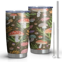 Mushroom 20 oz Thermal Insulated Coffee Mug with Leak Proof Lid Water Bottle for House warming Wedding Birthday Gift