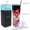 thumbnail image 1 of Mushroom 20oz Tumbler with Lid and Straw | Double Wall Insulated Stainless Steel Tumbler | Cute Travel Mug | Perfect Christmas Birthday Gift for Women and Mushroom Lovers, 1 of 5