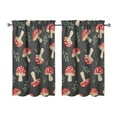 thumbnail image 1 of Mushroom (26) Kitchen Curtains - Vintage Tier Curtains for Bathroom Living RV Rod Pocket Window Drapes 36 Inch 2 Panels Set 27.5"x39" Window Treatment Tiers, 1 of 4