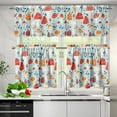 thumbnail image 1 of Mushroom 3 Piece Kitchen Curtains Valance and Tiers Set Removable and Washable Cafe Curtains 24 Inch Length Rod Pocket Rv Curtains for Nurseries Children''s Room (54"x18"+27.5"x24"x2), 1 of 5