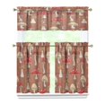thumbnail image 1 of Mushroom (33) Kitchen Curtain Valance 3 Piece Home Curtains and Valance Set Curtain Sink Window Decor Window Treatment Tier 27.5x36 Length, 1 of 6