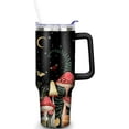 thumbnail image 1 of Mushroom 40 oz Tumbler with Handle and Straw, Double Wall Vacuum Insulated Stainless Steel Tumbler with straw, 100% Leak-proof Water Bottle, Travel Mug Coffee Cup, Gift for men and Women, 1 of 6