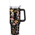 thumbnail image 1 of Mushroom 40 oz Tumbler with Handle and Straw, Double Wall Vacuum Insulated Stainless Steel Tumbler with straw, 100% Leak-proof Water Bottle, Travel Mug Coffee Cup, Gift for men and Women, 1 of 6