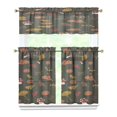 thumbnail image 1 of Mushroom (41) Kitchen Curtain Valance 3 Piece Home Curtains and Valance Set Curtain Sink Window Decor Window Treatment Tier 27.5x36 Length, 1 of 6