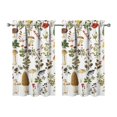 thumbnail image 1 of Mushroom (46) Kitchen Curtains - Vintage Tier Curtains for Bathroom Living RV Rod Pocket Window Drapes 36 Inch 2 Panels Set 27.5"x39" Window Treatment Tiers, 1 of 4