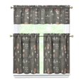 thumbnail image 1 of Mushroom (47) Kitchen Curtain Valance 3 Piece Home Curtains and Valance Set Curtain Sink Window Decor Window Treatment Tier 27.5x36 Length, 1 of 6