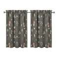 thumbnail image 1 of Mushroom (48) Kitchen Curtains - Vintage Tier Curtains for Bathroom Living RV Rod Pocket Window Drapes 36 Inch 2 Panels Set 27.5"x39" Window Treatment Tiers, 1 of 4