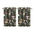 thumbnail image 1 of Mushroom (70) Kitchen Curtains - Vintage Tier Curtains for Bathroom Living RV Rod Pocket Window Drapes 36 Inch 2 Panels Set 28"x36" Window Treatment Tiers, 1 of 4
