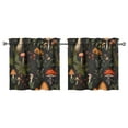 thumbnail image 1 of Mushroom (72) Kitchen Curtains - Vintage Tier Curtains for Bathroom Living RV Rod Pocket Window Drapes 36 Inch 2 Panels Set 27.5"x24" Window Treatment Tiers, 1 of 4