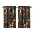 thumbnail image 1 of Mushroom (72) Kitchen Curtains - Vintage Tier Curtains for Bathroom Living RV Rod Pocket Window Drapes 36 Inch 2 Panels Set 27.5"x39" Window Treatment Tiers, 1 of 4