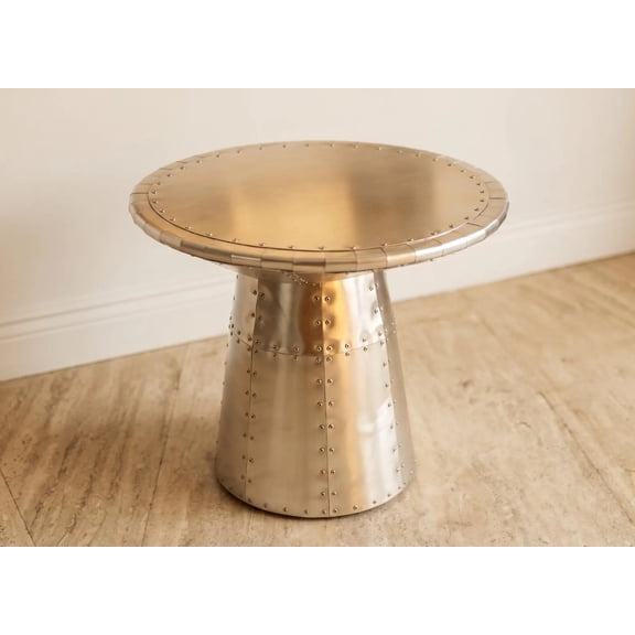 Mushroom Accent Aviator Side Coffee Table, End Table, Industrial Nightstand for Living Room Patio Balcony Bathroom