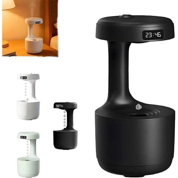 Mushroom Anti Gravity Humidifier, 800ml USB-C Dual Mode (Light/Sleep) with Reverse Water Flow & Rain Sounds. Ultra-Quiet for Bedroom, Office, Ultimate Relaxation. Auto Shut-off