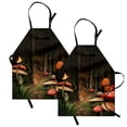 thumbnail image 1 of Mushroom Apron Pack of 2, Mushrooms in Deep Dark Forest Fantasy Nature Theme Earth Path, Unisex Kitchen Bib with Adjustable Neck, 2 Pcs - Adult Size, Green Brown and Red, by Ambesonne, 1 of 4