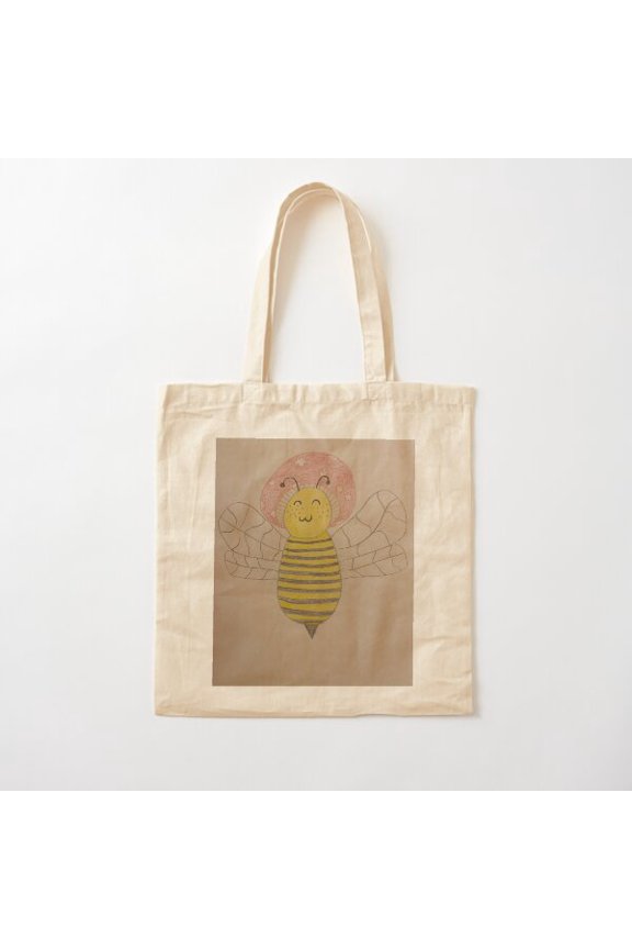 Mushroom Bee Canvas Tote Bags, Reusable Shopping Bag