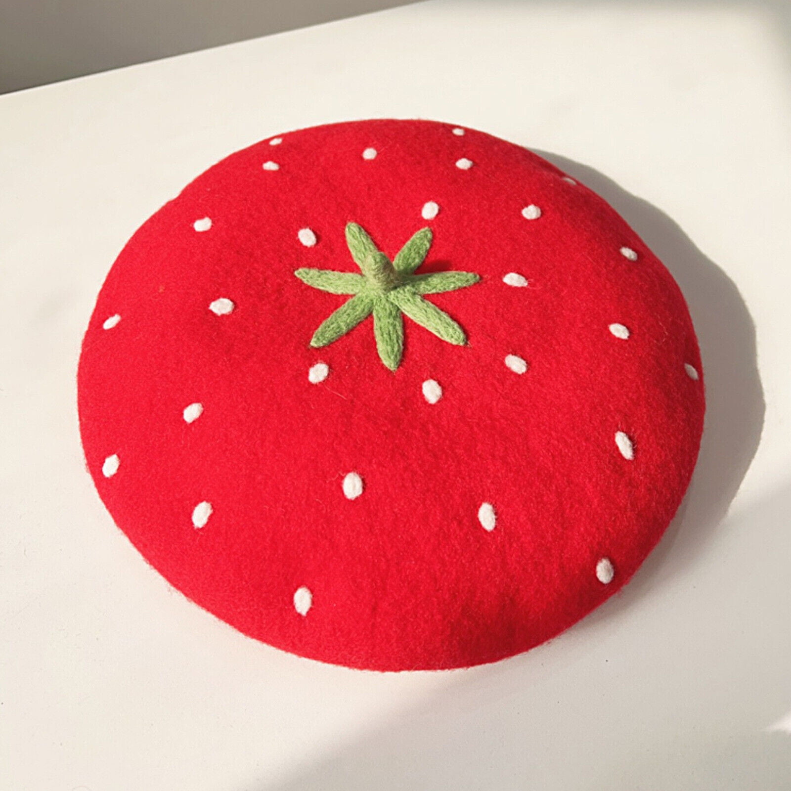 5125 Mushroom Beret With Little Cosplay Handmade Wool Felt Vintage Wool French Beret - Mushroom main image 3