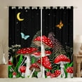 thumbnail image 1 of Mushroom 30%-50% Blackout Curtains Natural Botanical Fungus Curtains & Drapes Red Mushroom Plants Window Curtains,Boho Sun Moon Colorful Butterflies Print Curtains 42Wx63L, 1 of 5