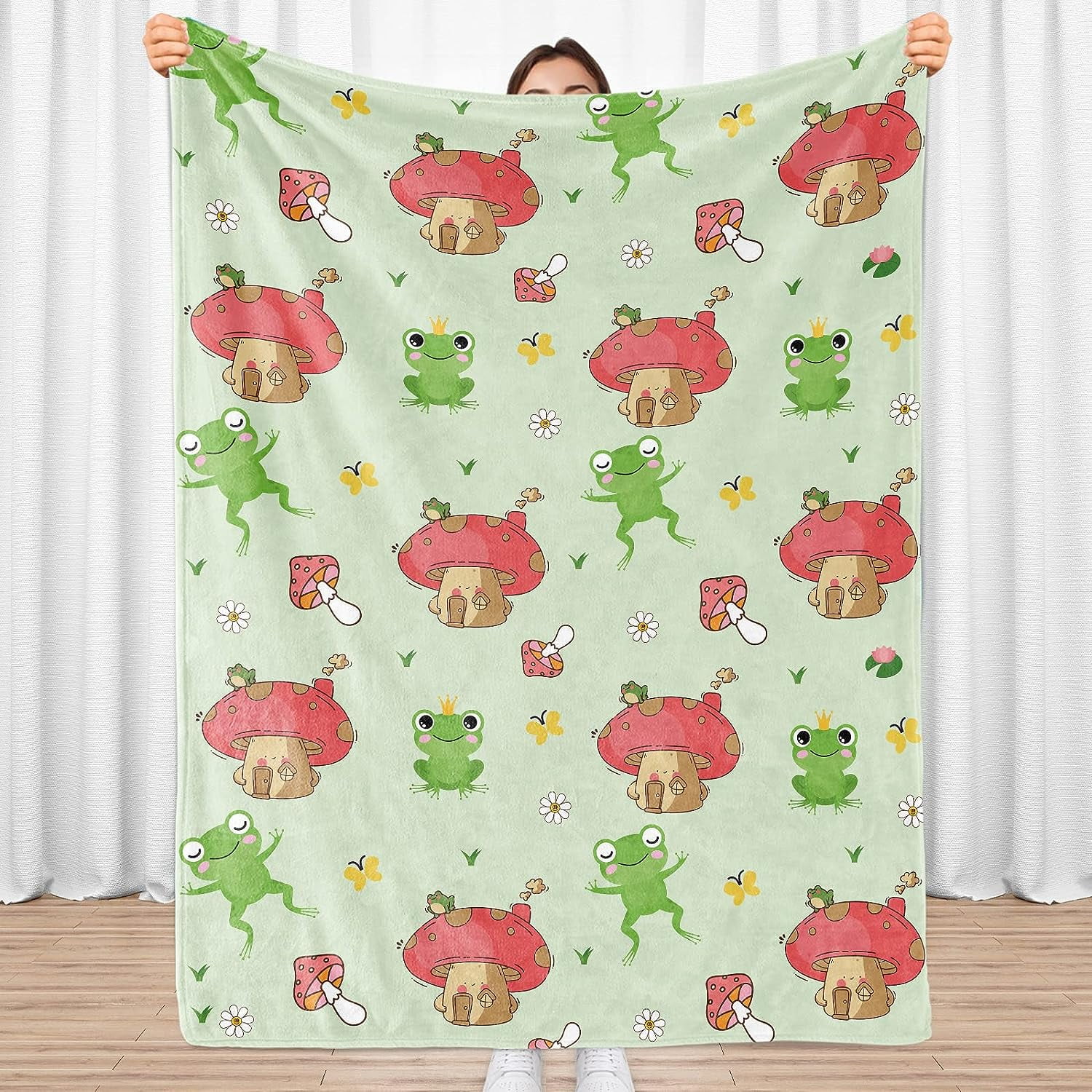 Mushroom Blanket Cartoon Blanket Throw Gifts For Mushroom Lovers Soft