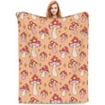 thumbnail image 1 of Mushroom Blanket Cute Retro Floral Soft Warm Throw Blankets Lightweight Cozy 70s Shrooms Funky Groovy Aesthetics Boho Gifts for Kids & Women for Living Room Bed Couch Decor 50x60in, 1 of 6