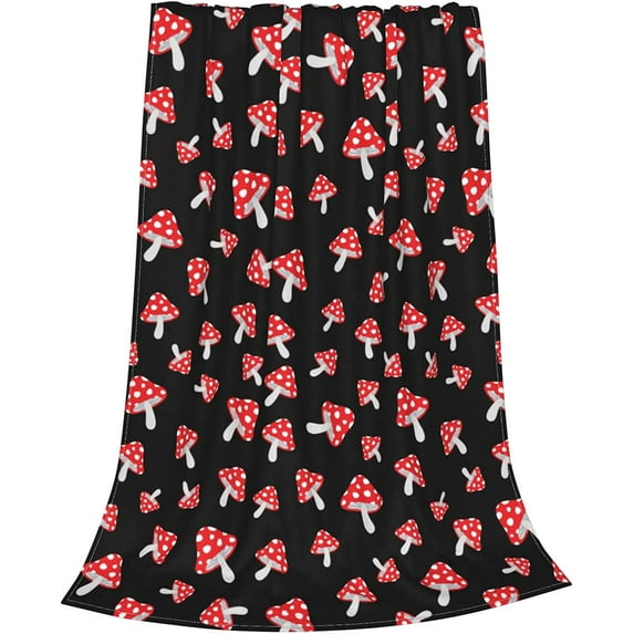 Mushroom Blanket,Fleece Soft Lightweight Cozy Warm Throws Blankets,Kids and Adults Birthday Gifts for Bed, Sofa, Couch, Camping 50"X40"