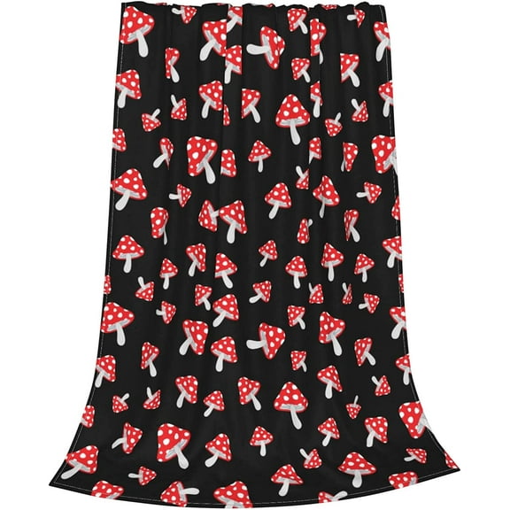 Mushroom Blanket,Fleece Soft Lightweight Cozy Warm Throws Blankets,Kids and Adults Birthday Gifts for Bed, Sofa, Couch, Camping 50"X40"