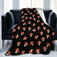thumbnail image 1 of Mushroom Blanket All Season Throw Blanket Black Cute Cartoon Mushrooms Quilt Throw Kids Birthday Gift Blanket Fleece Flannel Plush Super Soft Bed Throw for Sofa Couch 60''''x50'''', 1 of 1