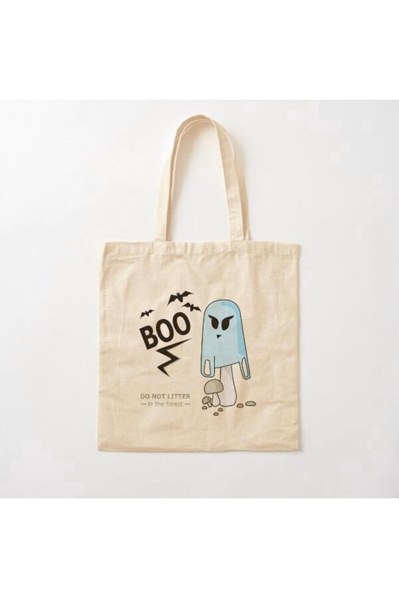 Mushroom Boo For Hiking Canvas Tote Bags, Reusable Shopping Bag