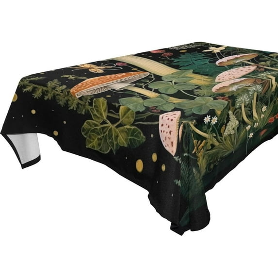 Mushroom Brown Rectangle Tablecloth Waterproof Polyester Table Clothative Stain Resistant & Wrinkle Resistant Washable Table Cover for Dining Table/Party/Camping 54x57 Inch Decor Gift