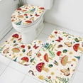 thumbnail image 1 of Mushroom Butterfly Bathroom Rugs Set Leaf Botanical Retro Plants Farmhouse Non Slip Absorbent Soft Bath Mats 3 Piece Set with Bathroom Rug, U-Shaped Floor Mat, Toilet Seat Cover Large Size, 1 of 9