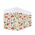 thumbnail image 1 of Mushroom Butterfly Bed Skirt California King Size 18" Drop Leaf Botanical Fairyland Plants Farm Ruffled Wrap Around Bed Skirts Adjustable Elastic Bedskirt Dust Ruffle for California King Size Bed, 1 of 7
