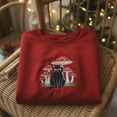 thumbnail image 1 of Mushroom Cat Embroidered Sweatshirt, Cute Autumn Crewneck, Cozy Fall Embroidery Gift for Cat Lovers, 1 of 5