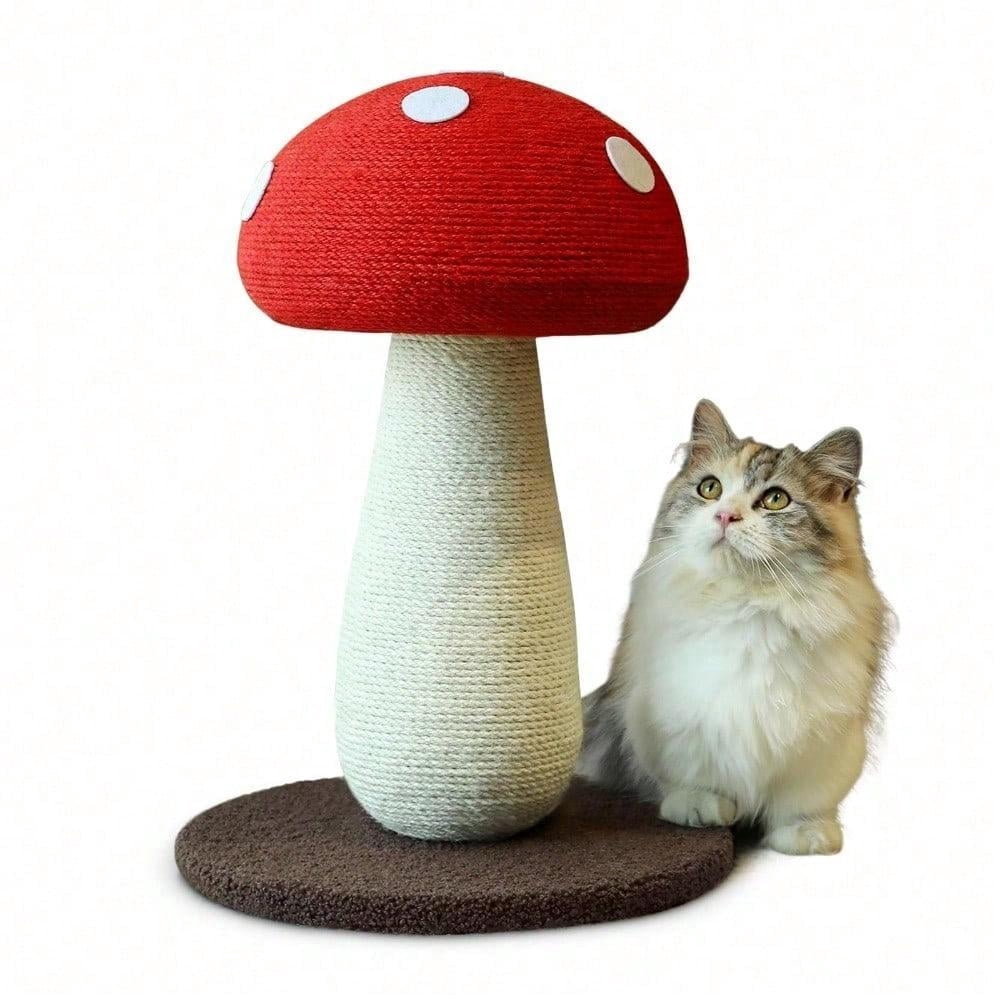 Mushroom Cat Scratching Post - Unique Design, Sisal-Wrapped, Ideal For Medium And Small Cats, No Assembly Required Cat Stuff  Cat Tree Tower Cat Toys