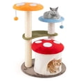 thumbnail image 1 of Mushroom Cat Tree 35 Inch - Multi-Level Cat Tower with Scratching Posts & Plush Perches, 1 of 9