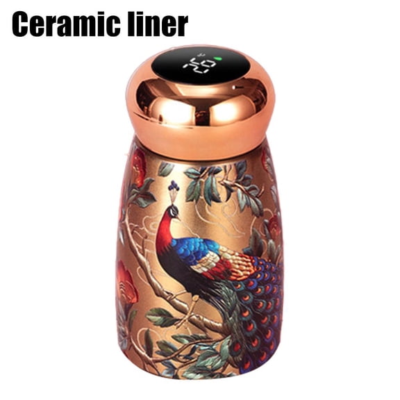 Mushroom Ceramic Insulated Travel Mug - 6.5 oz Compact Portable Coffee Cup with Leak-Proof Lid, Ideal for Office & Commute