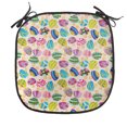 thumbnail image 1 of Mushroom Chair Seating Cushion, Colorful Mushroom Vibrant Display Ingredient Variety Fun Design, Soft Seat Pads for Office with Anti-slip Backing, 16"x16", Multicolor, by Ambesonne, 1 of 7