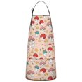 Apron Patern Mushroom and Character Pink Pattern Apron for Women with Pockets ...