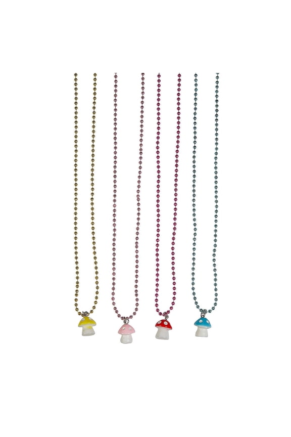Mushroom Charm Necklaces - 12 Pieces