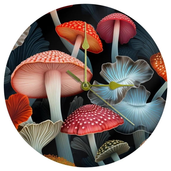 Mushroom Circular Acrylic Wall Clock - Stylish & Modern Timepiece for Any Room