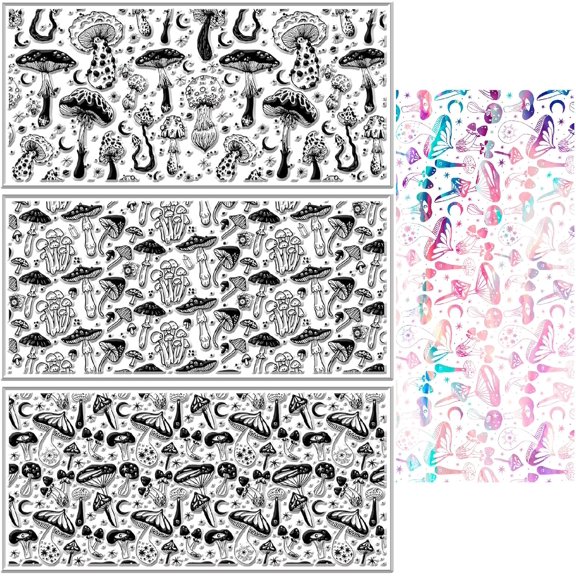 Mushroom Clear Stamps Dense Background Reusable Postmark Transparent Silicone Stamp Seals