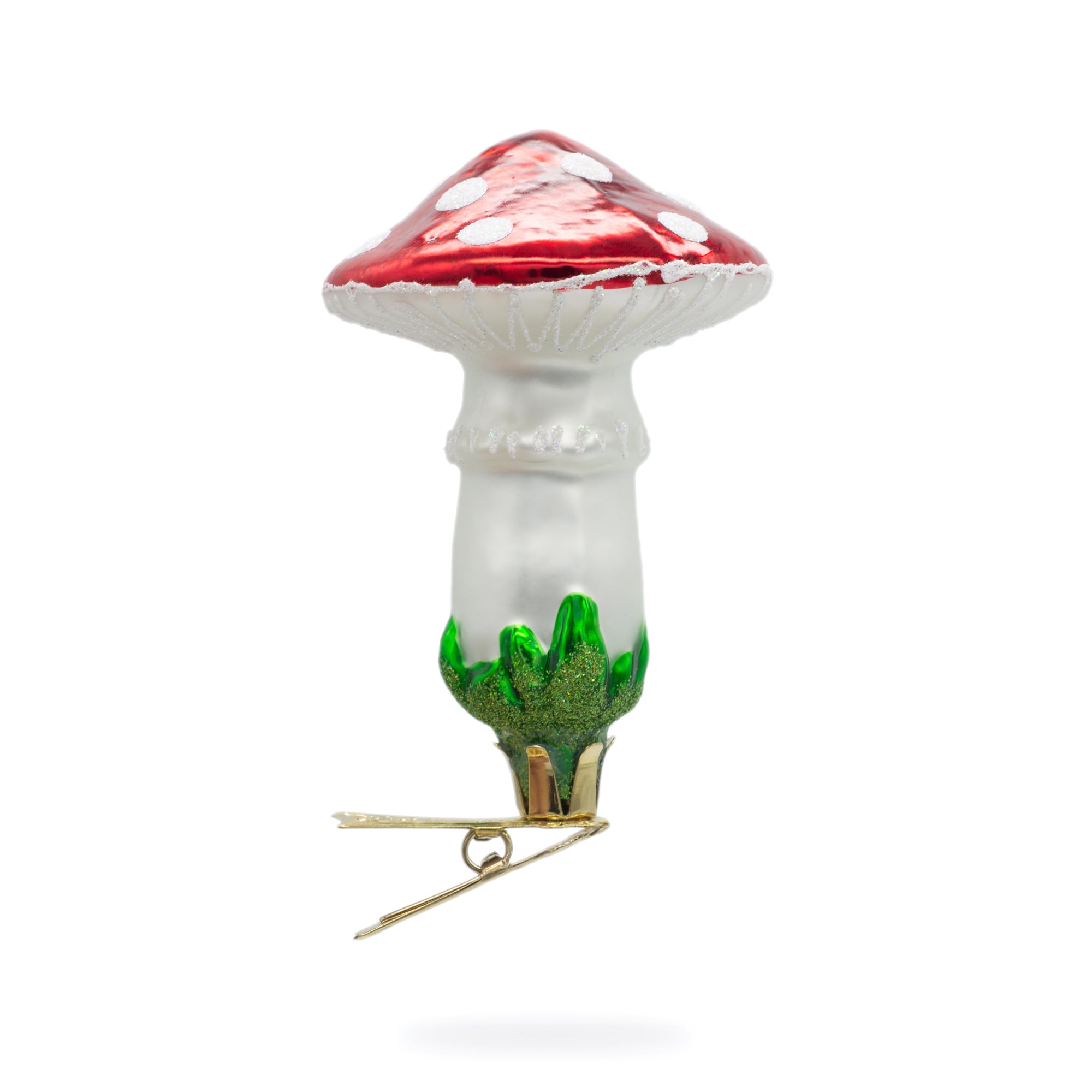 Mushroom Clip on Glass Ornaments