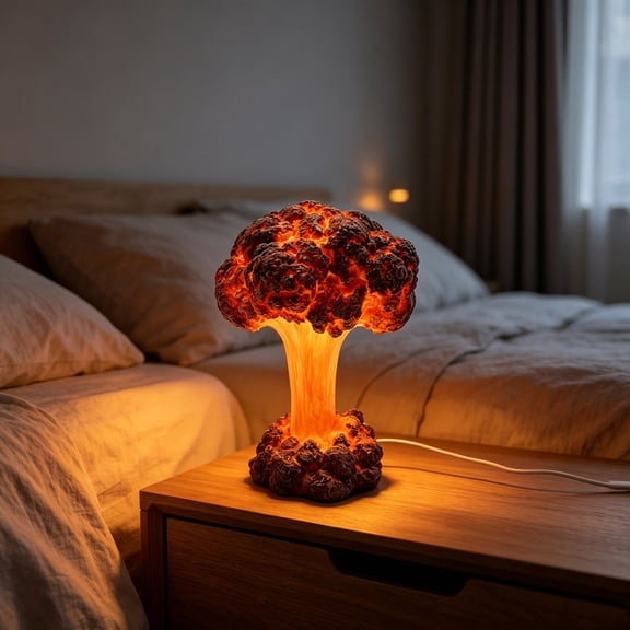 Mushroom Cloud Night Light, Resin LED Ambient Lamp, Sci-Fi Home & Bedroom Decor