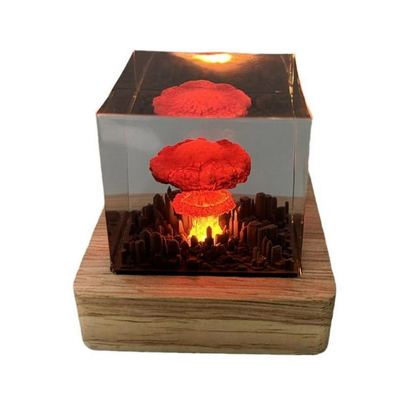 Mushroom Cloud Nuclear Explosion Lamp,Atomic Bomb Model Atmosphere Lamp Decoration Creative Gifts for Kids (Mushroom Cloud)